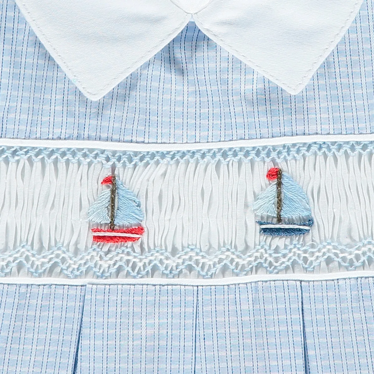 Baby Boy Blue Smocked Romper