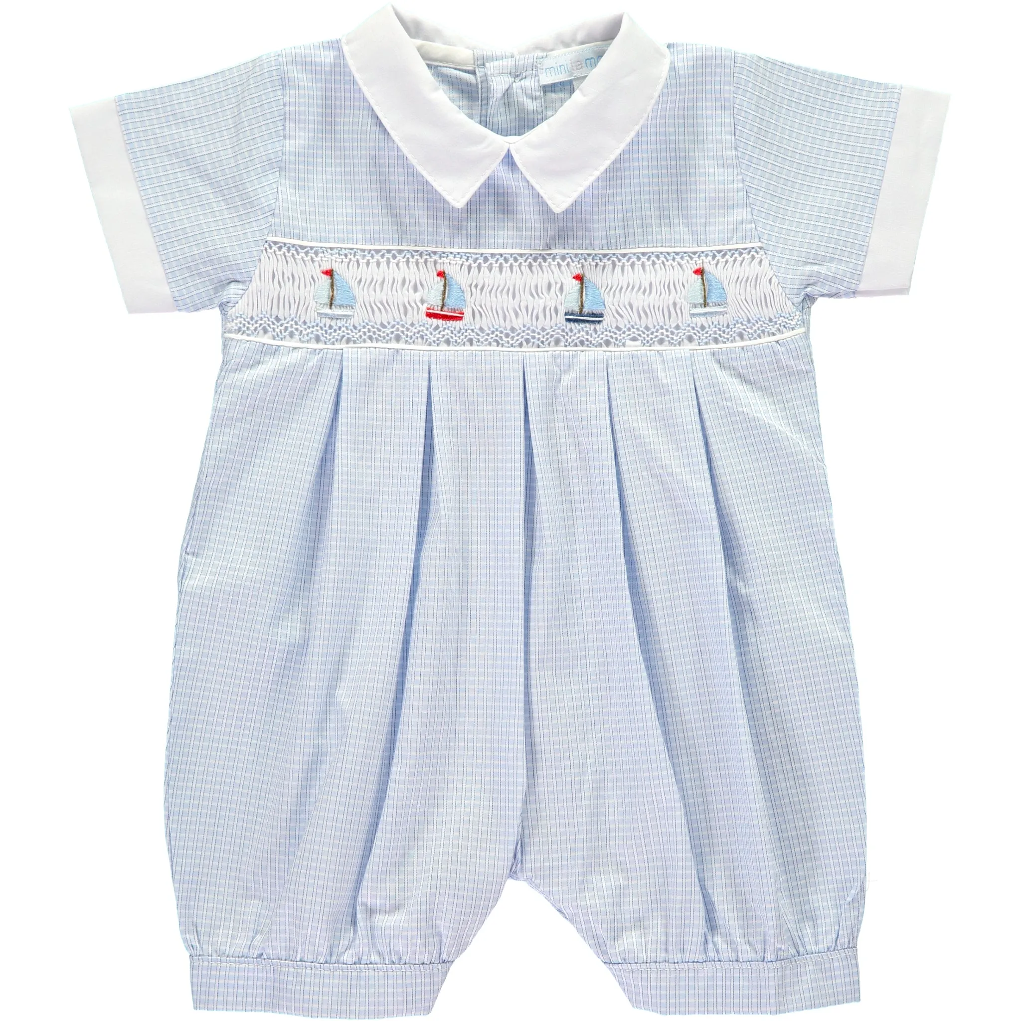 Baby Boy Blue Smocked Romper