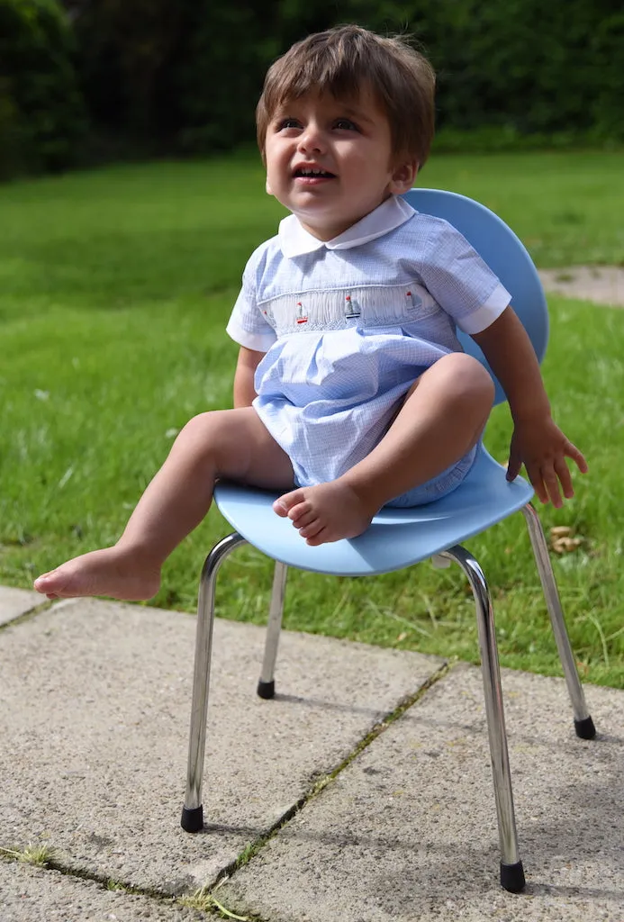 Baby Boy Blue Smocked Romper