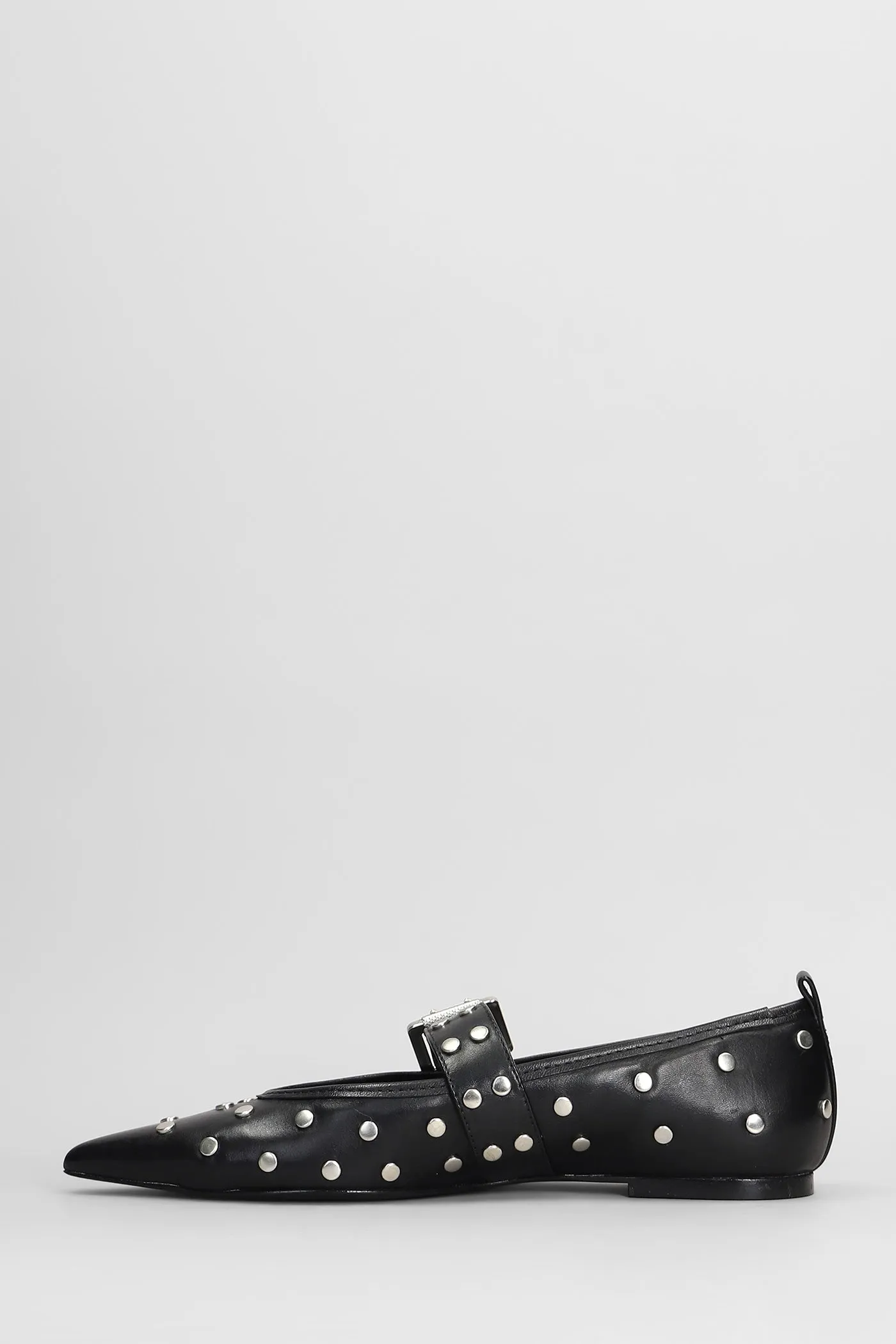 Ballet flats in black leather