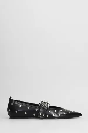 Ballet flats in black leather