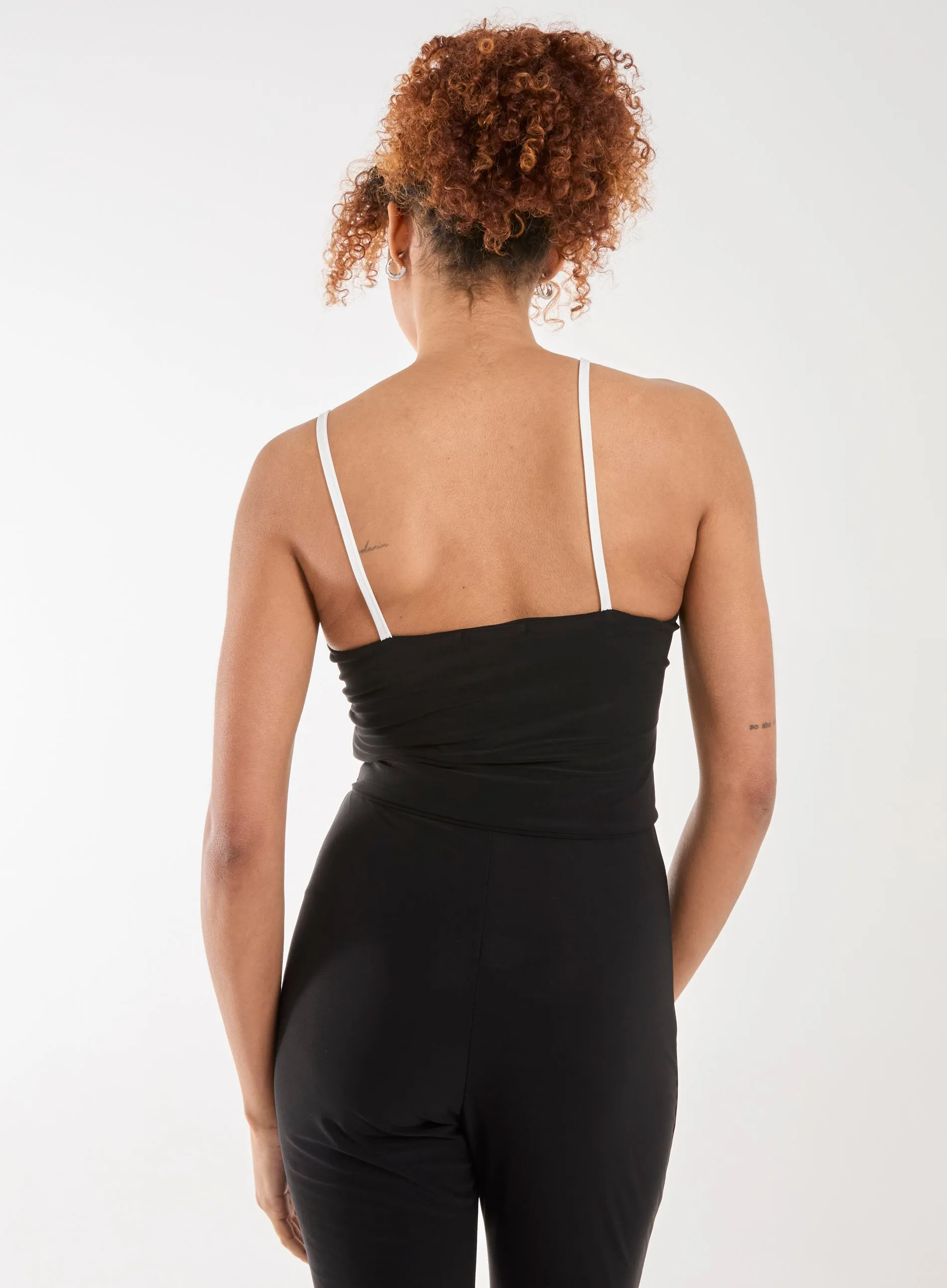 Bow Detail Piping Strappy Vest
