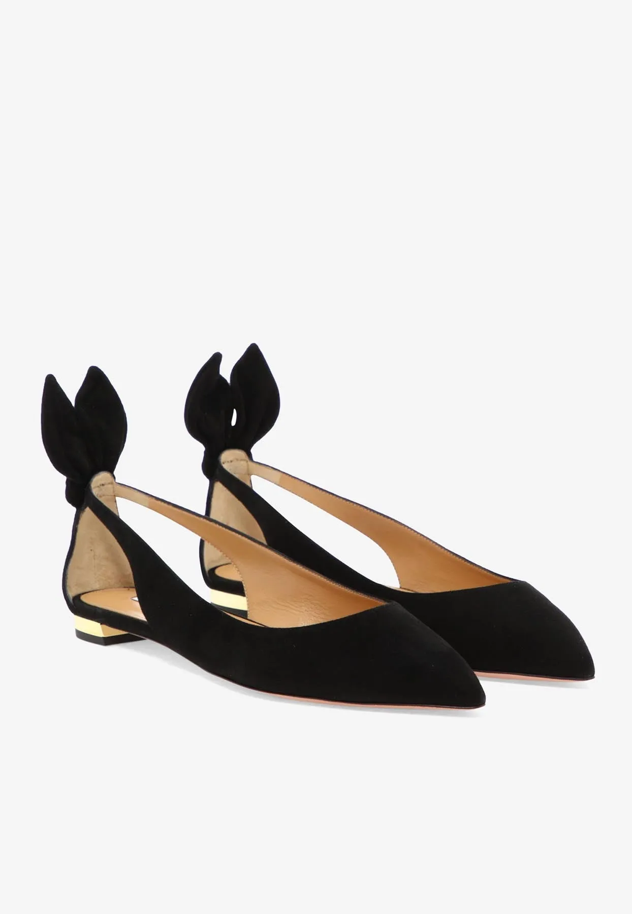 Bow Tie Suede Ballet Flats