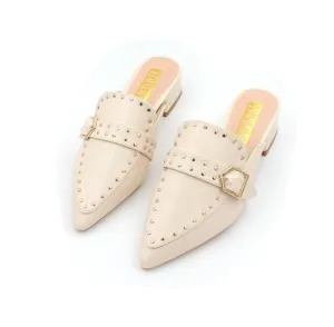 Caralin | Elegante Muiltjes met Studs en Puntige Neus