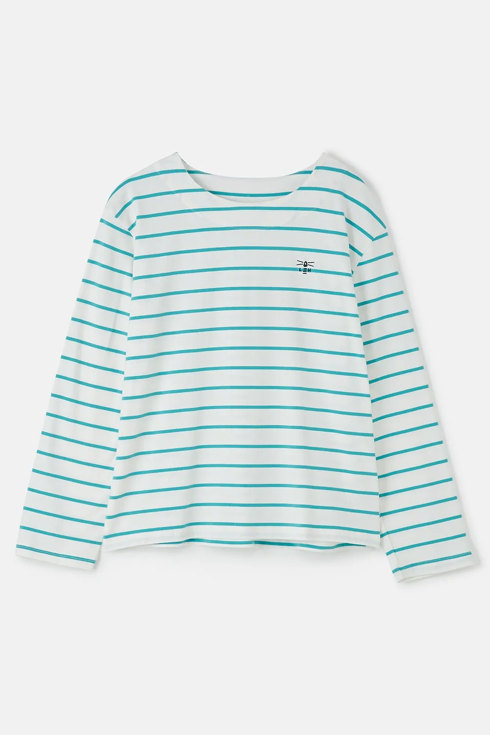 Causeway Breton Top - Soft Teal Stripe
