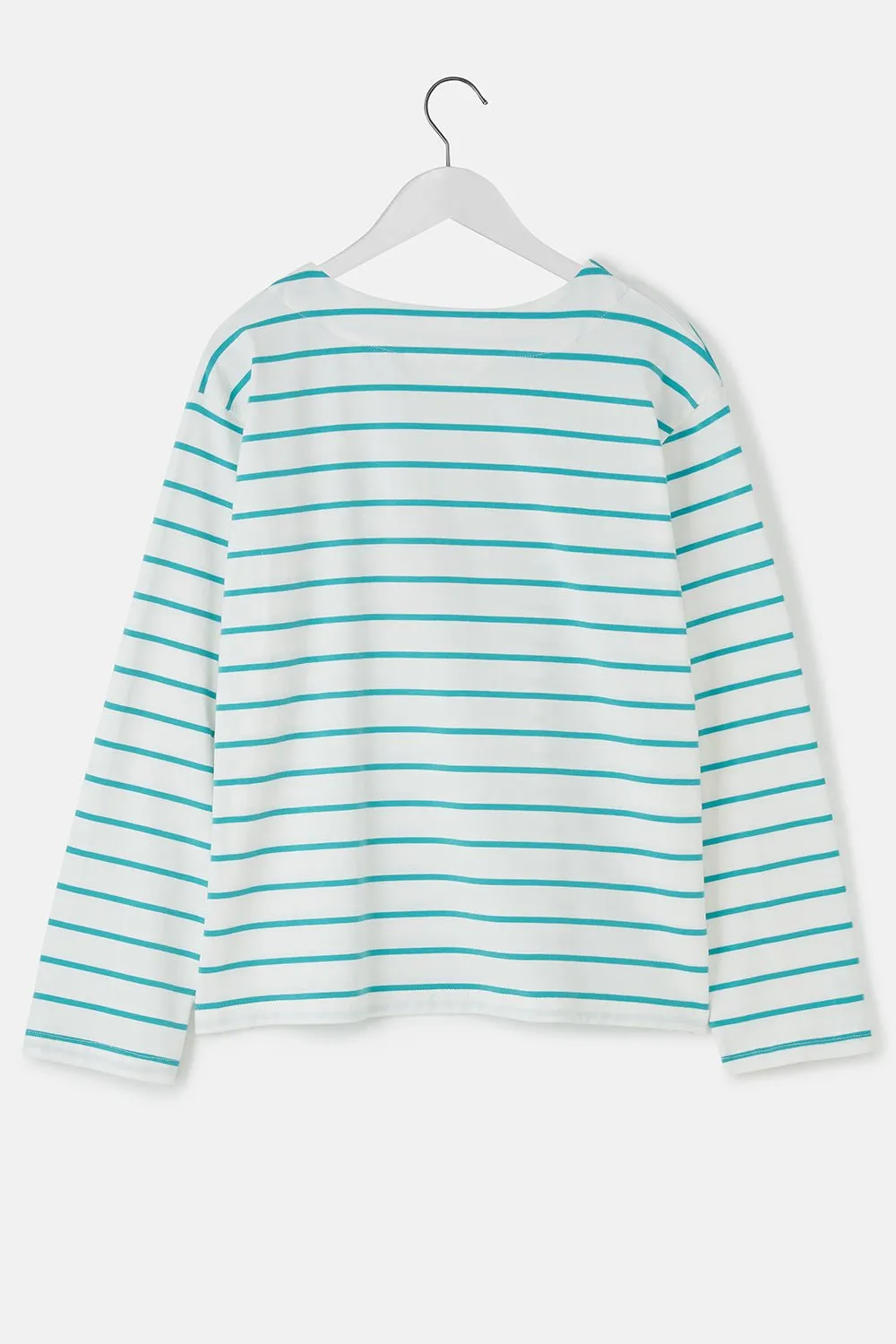 Causeway Breton Top - Soft Teal Stripe