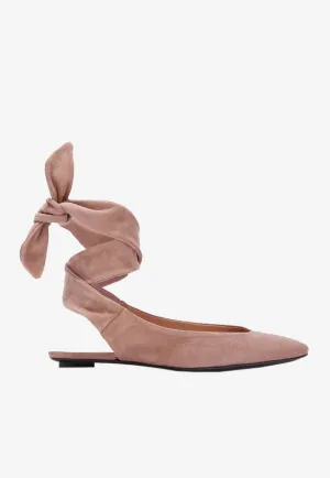 Cloe Wraparound Leather Ballet Flats