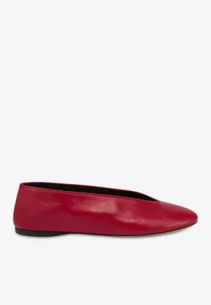 Duck Nappa Leather Ballet Flats