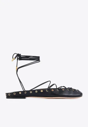 Ghillies Leather Ballet Flats