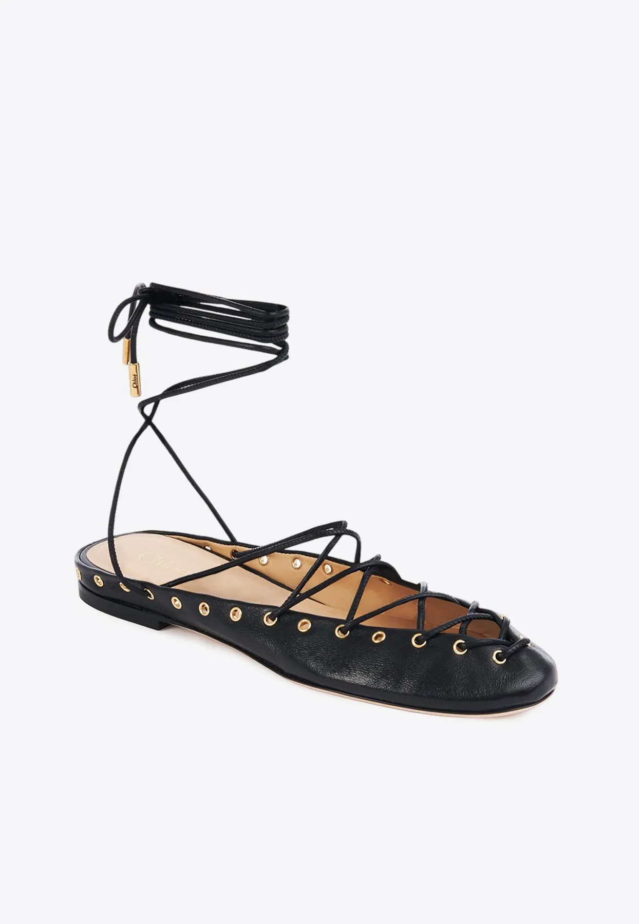 Ghillies Leather Ballet Flats
