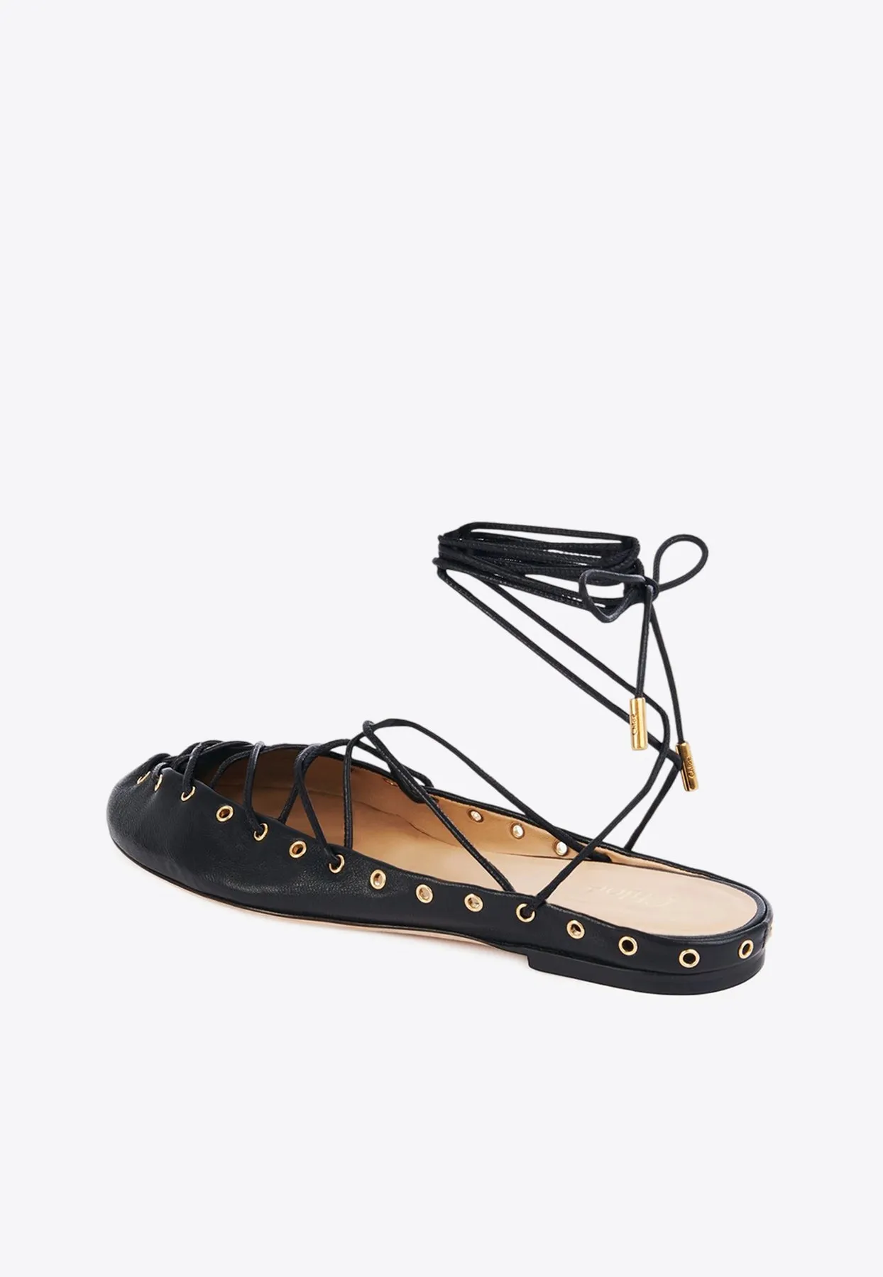 Ghillies Leather Ballet Flats