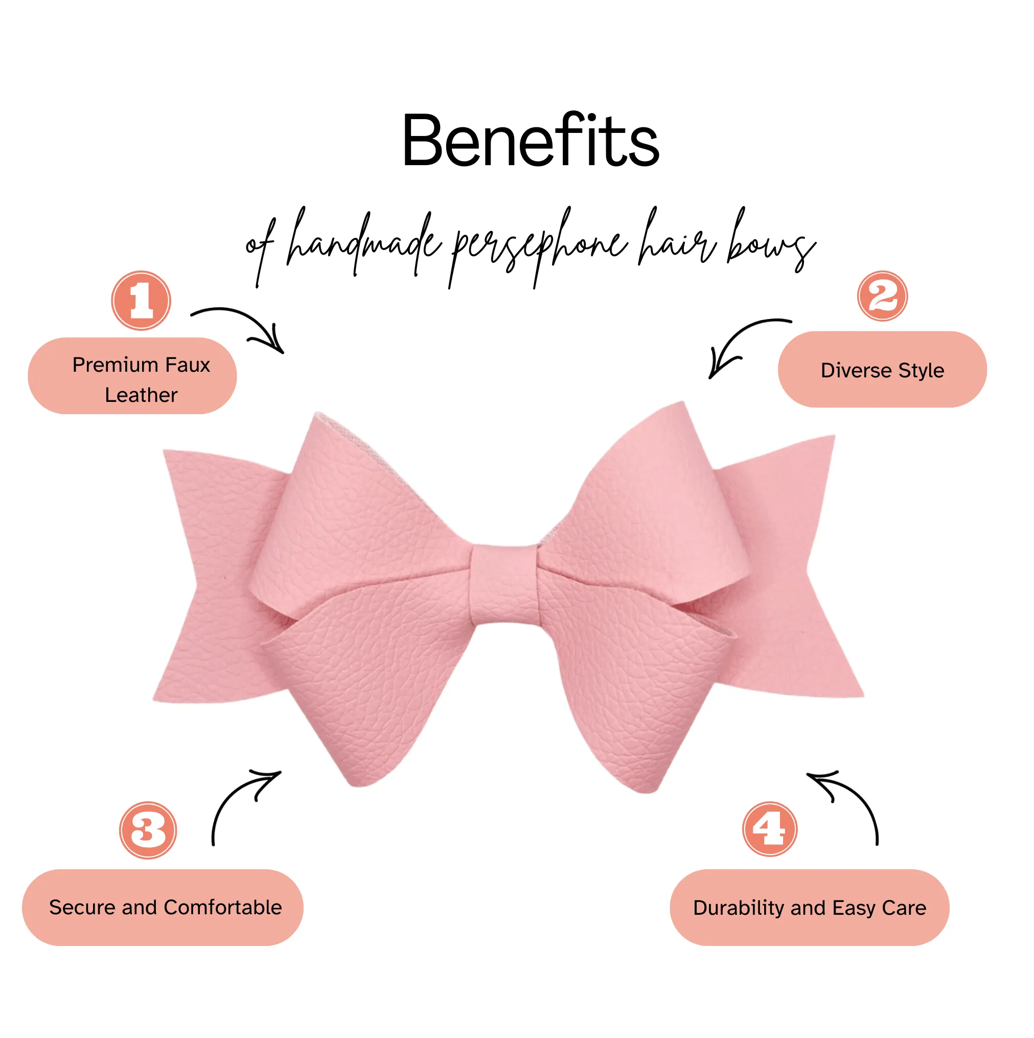 Gray Persephone Hair Bow