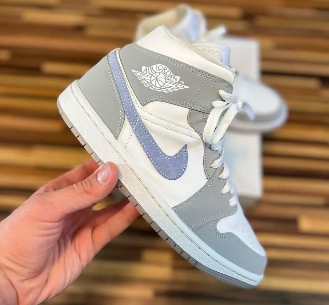 Grey Blue Custom Air Jordan 1