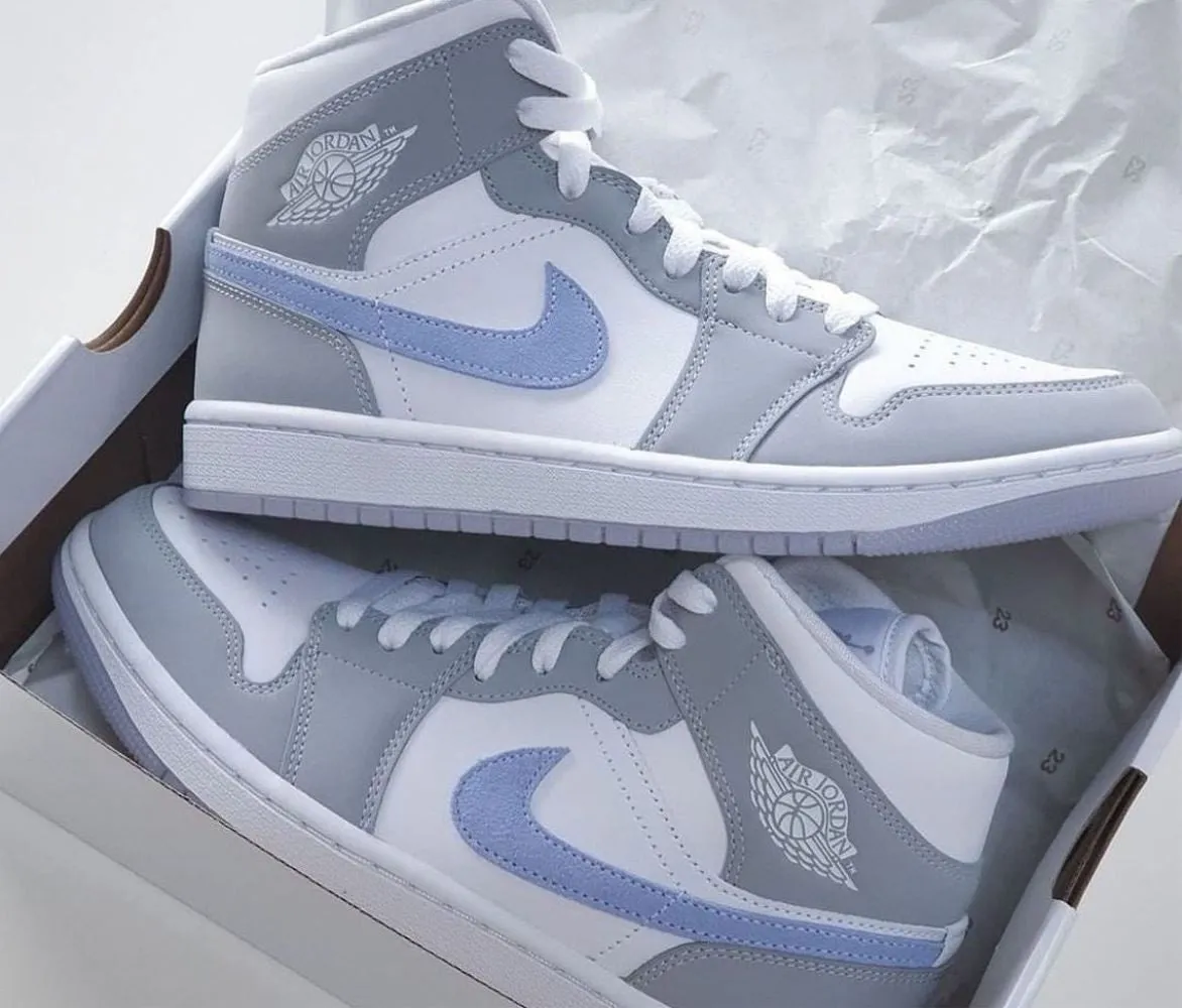 Grey Blue Custom Air Jordan 1