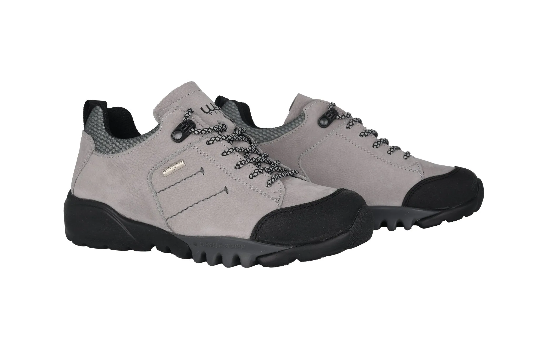 'H-Amiata' women's wide fit (H) waterproof walking sneaker - grey