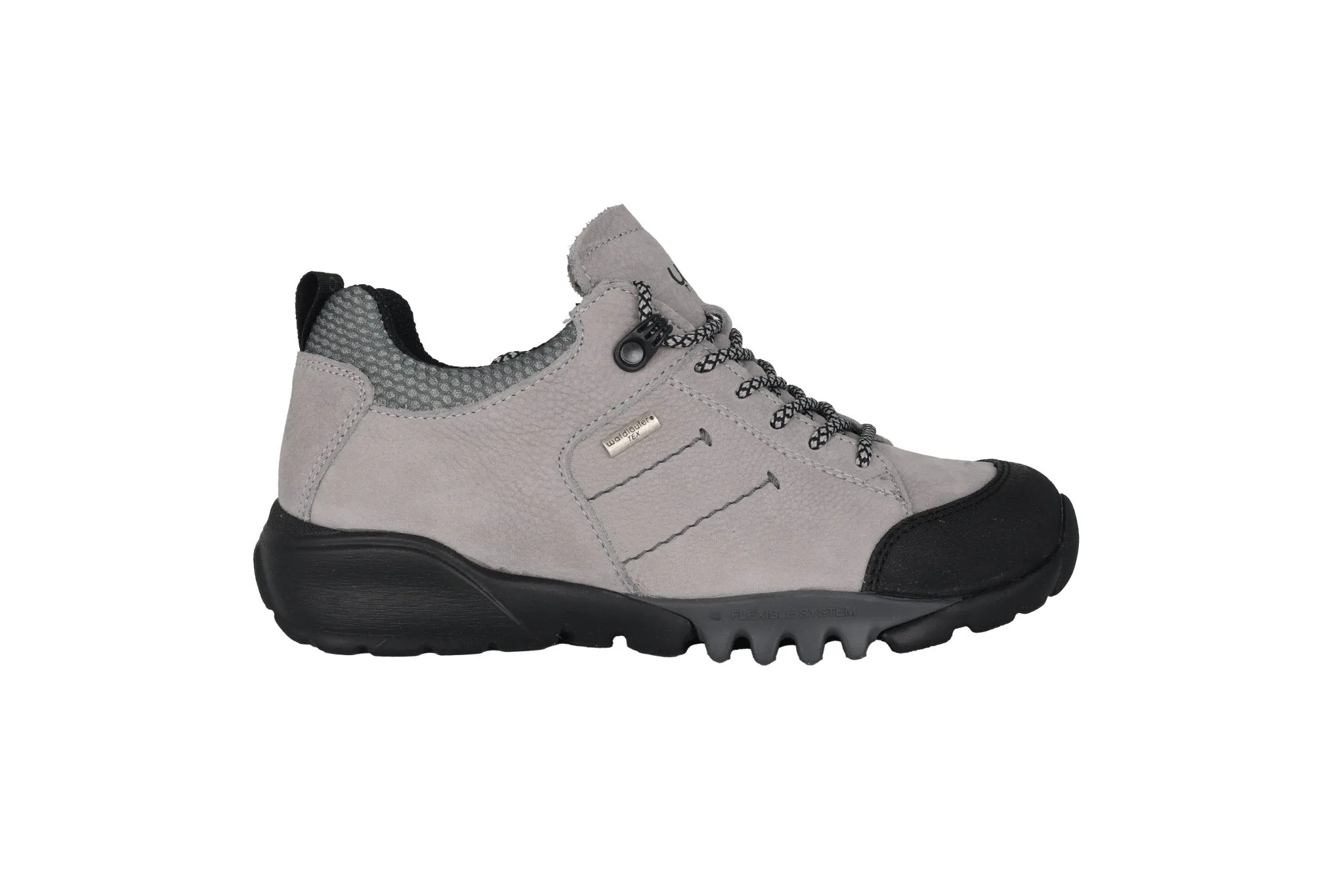 'H-Amiata' women's wide fit (H) waterproof walking sneaker - grey