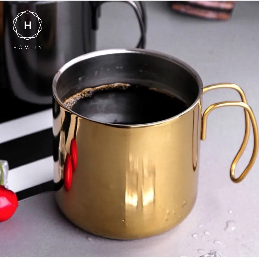 Homlly Industrial Stainless Steel Coffee Mug Cup (400ml)
