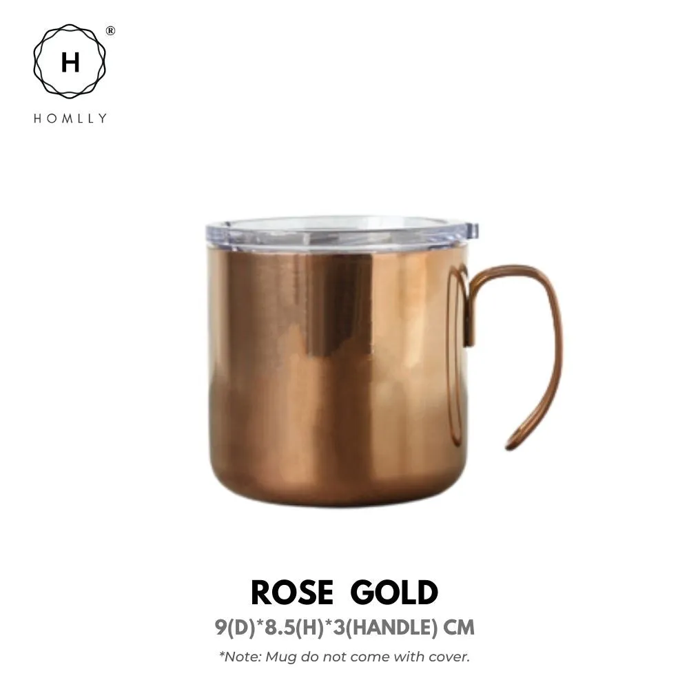 Homlly Industrial Stainless Steel Coffee Mug Cup (400ml)