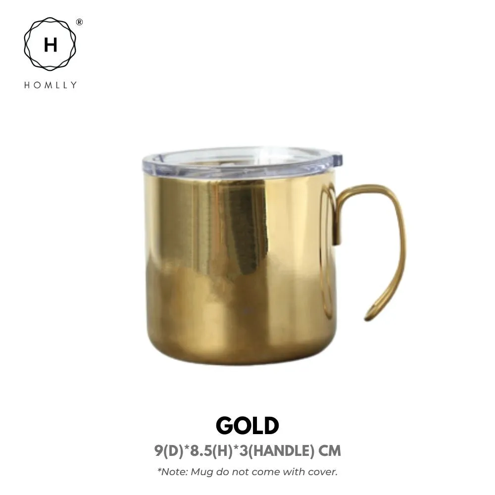 Homlly Industrial Stainless Steel Coffee Mug Cup (400ml)
