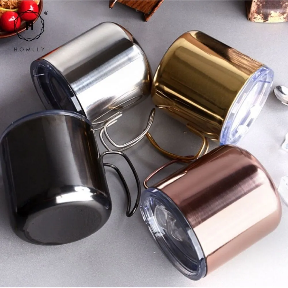 Homlly Industrial Stainless Steel Coffee Mug Cup (400ml)