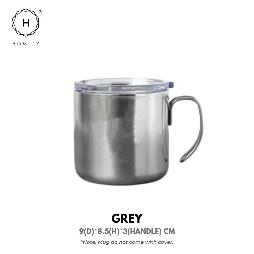 Homlly Industrial Stainless Steel Coffee Mug Cup (400ml)