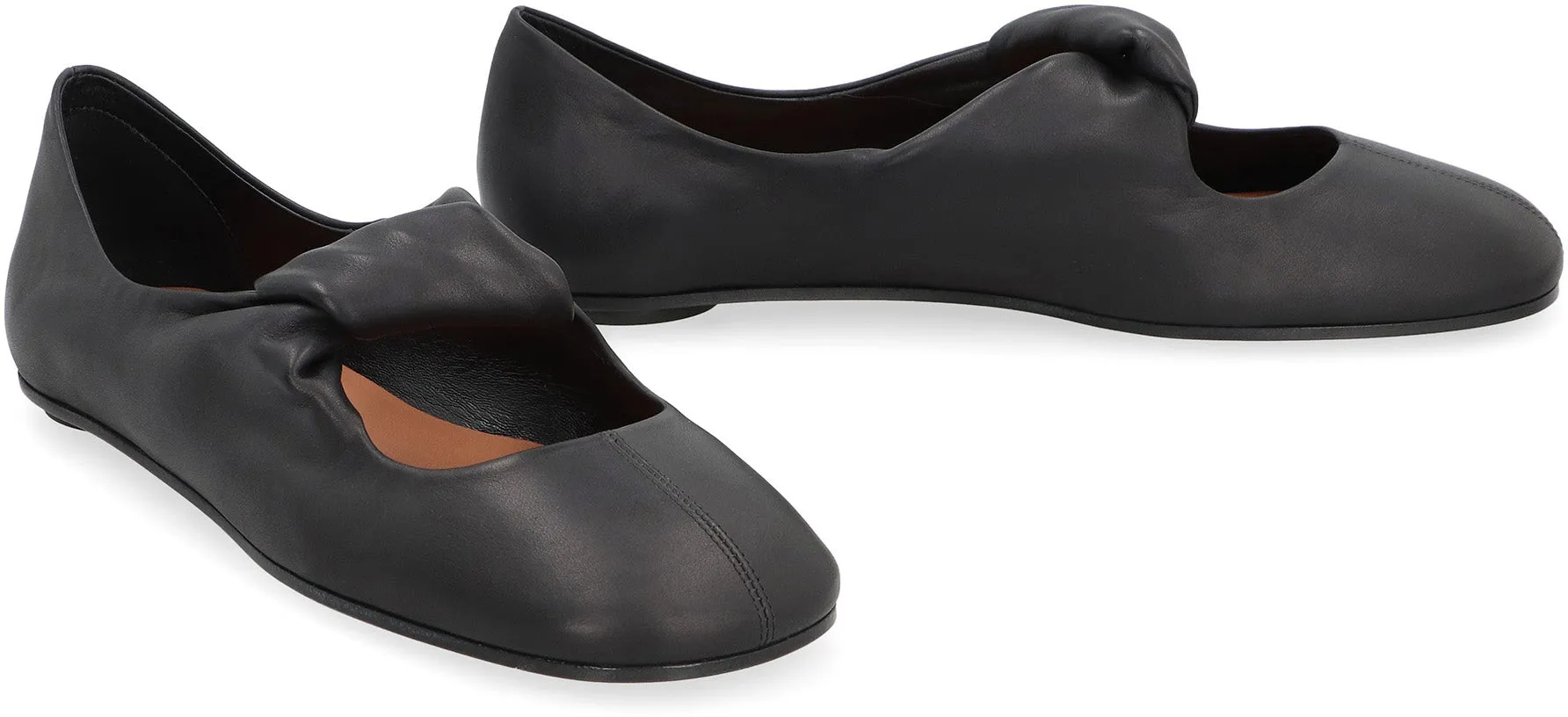 Leather ballet flats
