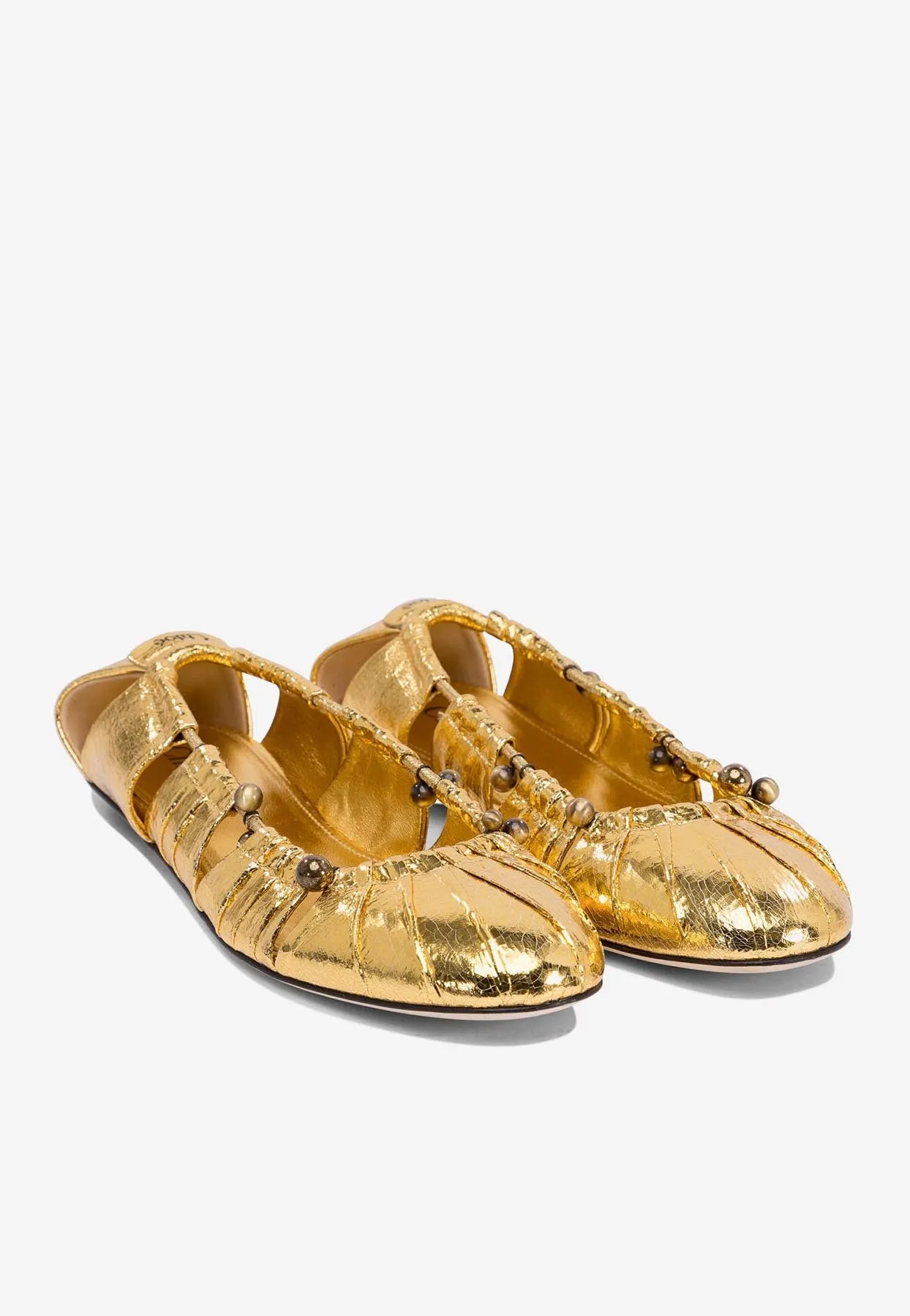 Luna Metallic Leather Ballet Flats