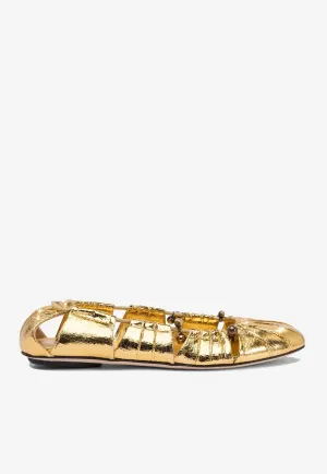 Luna Metallic Leather Ballet Flats