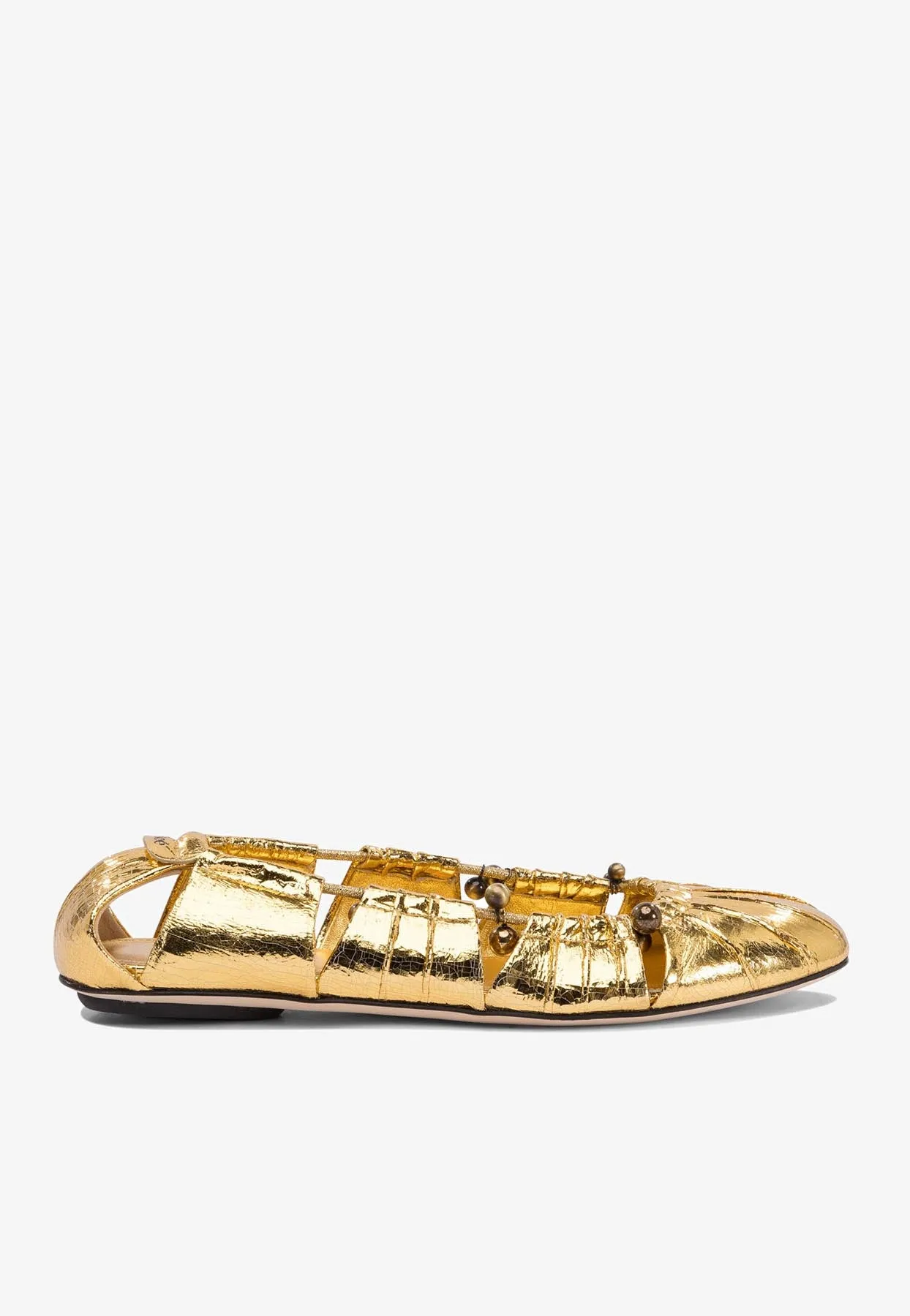Luna Metallic Leather Ballet Flats