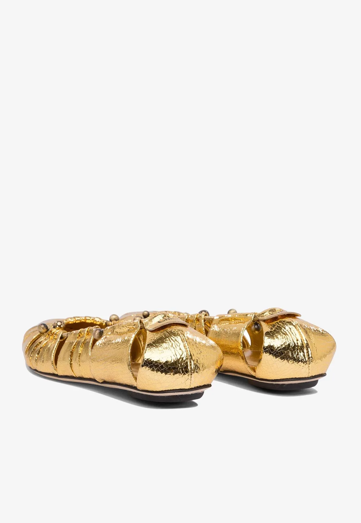 Luna Metallic Leather Ballet Flats