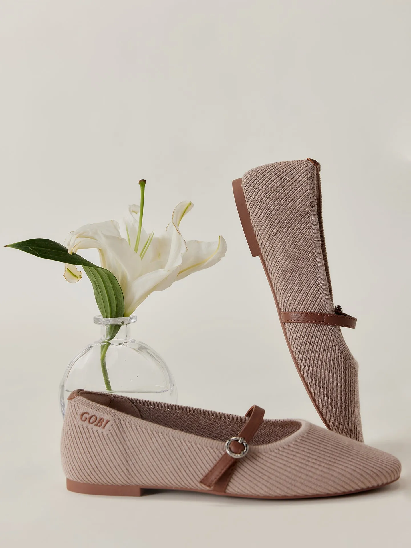 Mercerized Wool Cashmere Knitted Ballet Flats