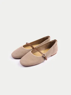 Mercerized Wool Cashmere Knitted Ballet Flats