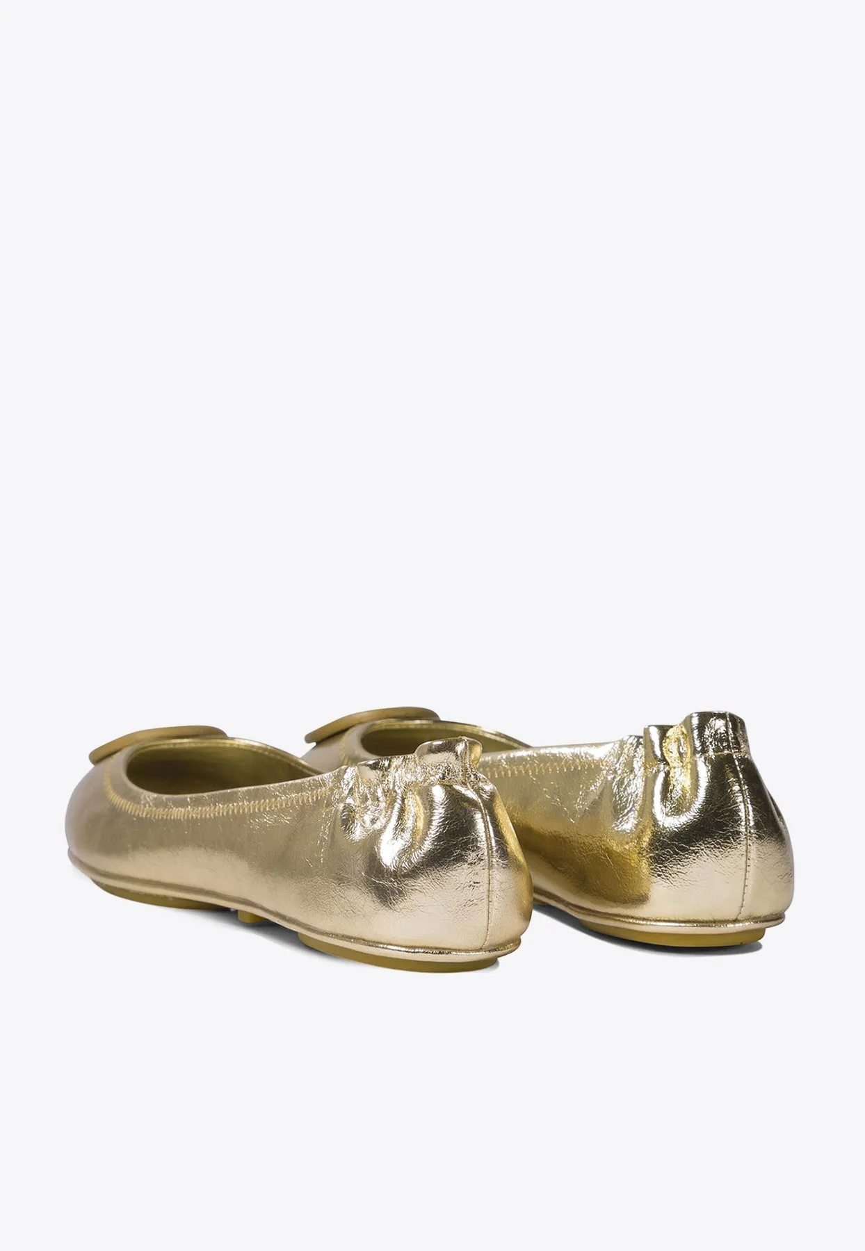 Minnie Travel Metallic Leather Ballet Flats
