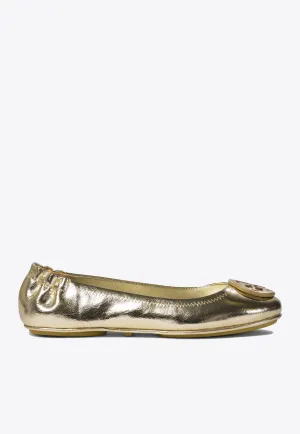 Minnie Travel Metallic Leather Ballet Flats