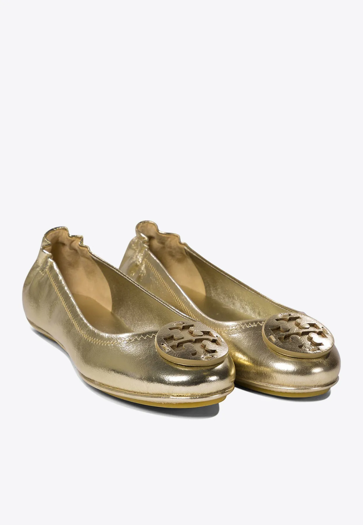 Minnie Travel Metallic Leather Ballet Flats
