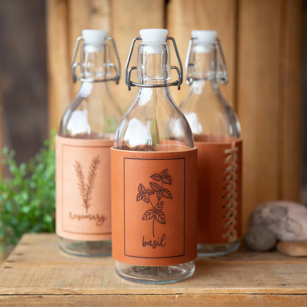 Oil Jar with leather warp