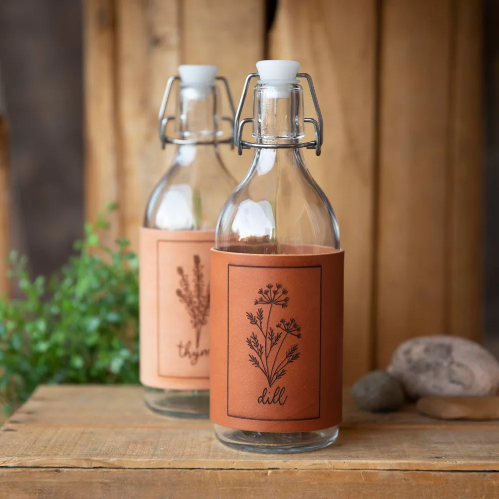 Oil Jar with leather warp