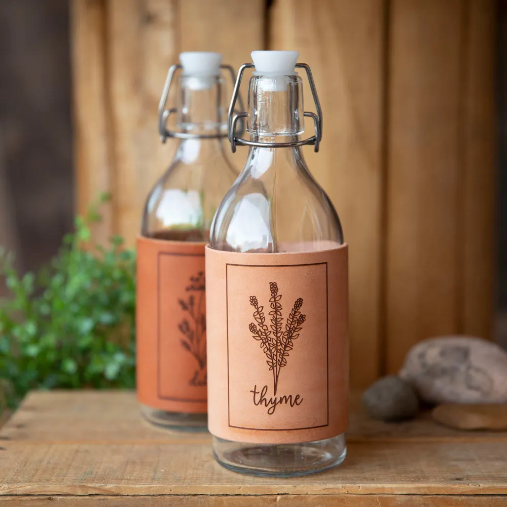 Oil Jar with leather warp