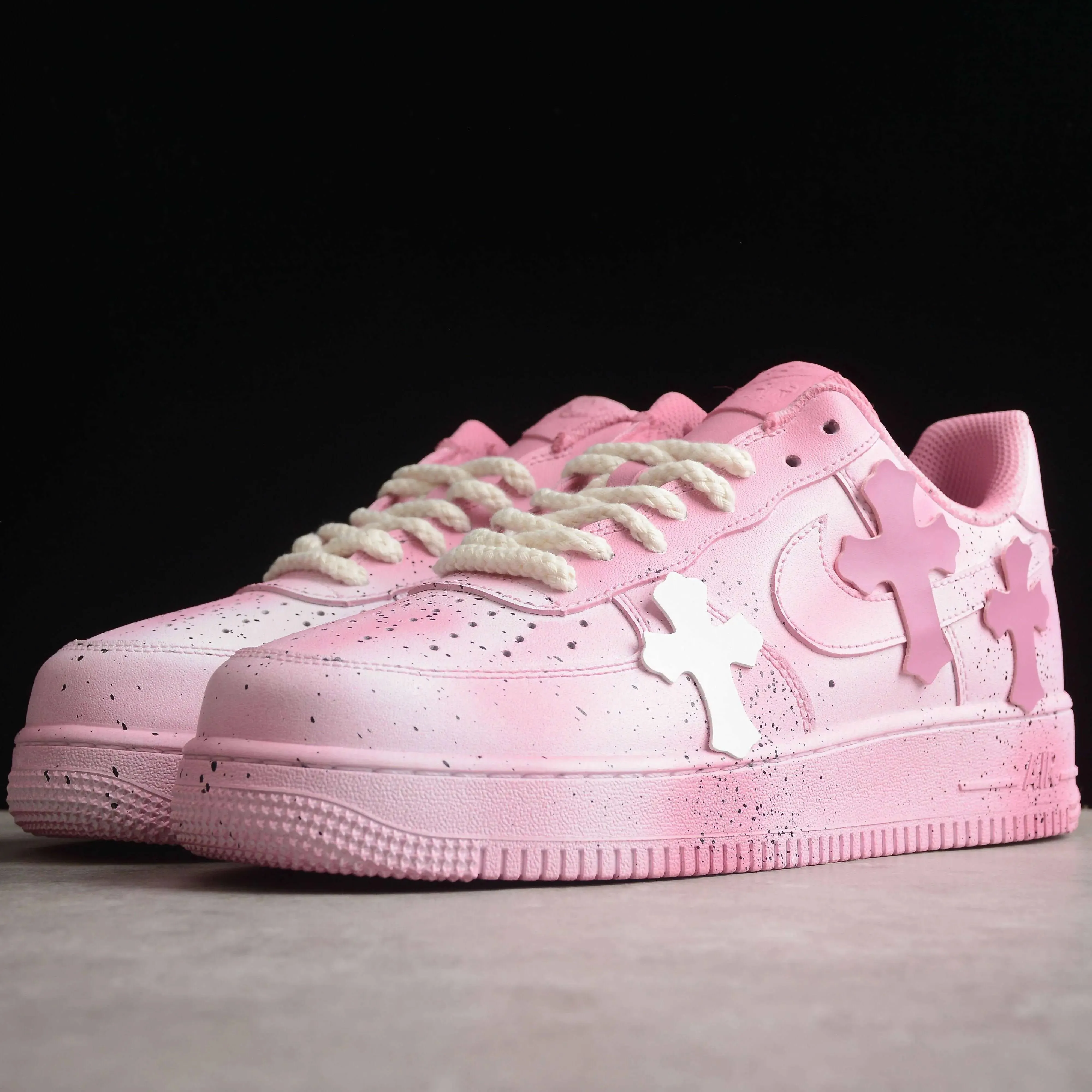 PINK CHROME HEARTS Custom Air Force 1