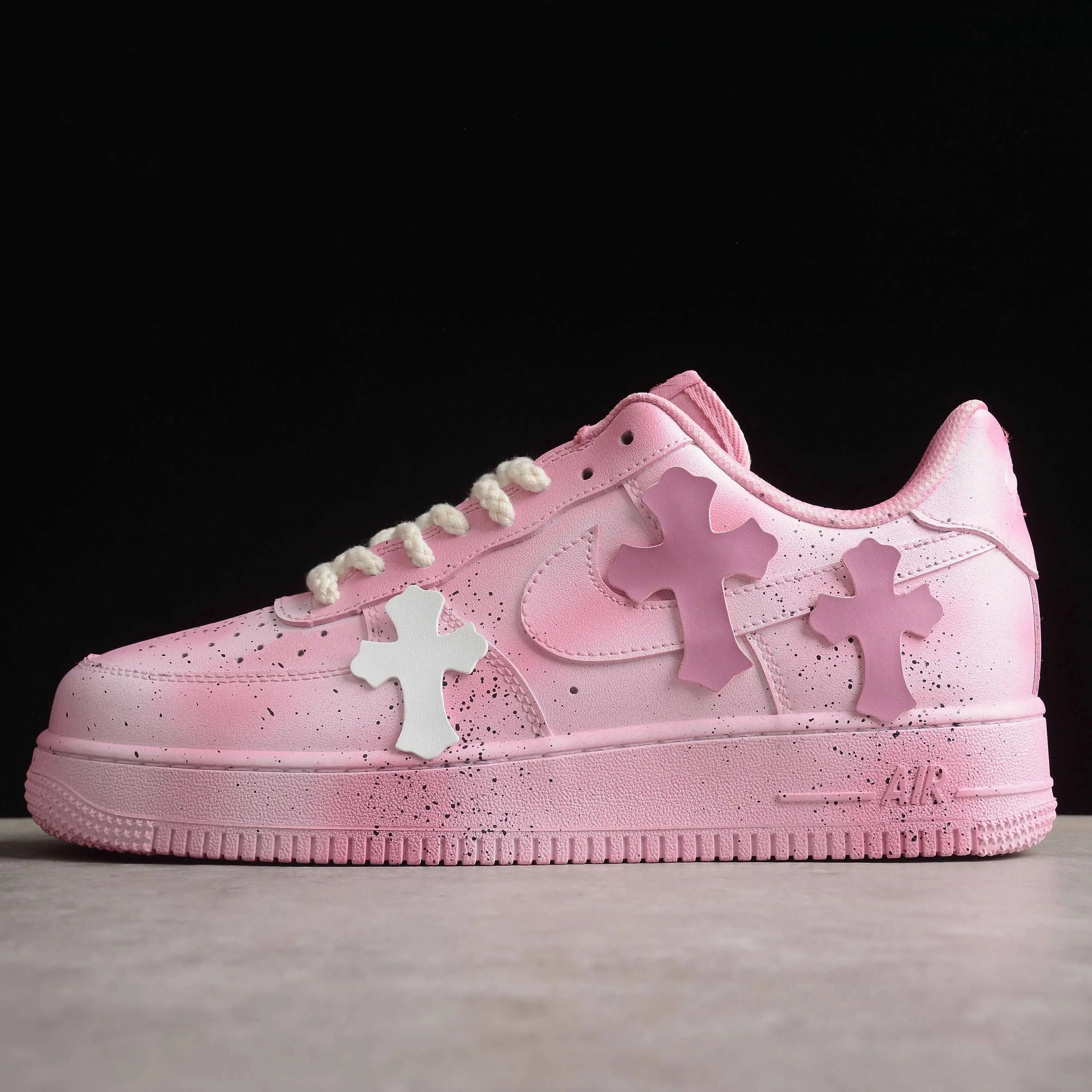 PINK CHROME HEARTS Custom Air Force 1