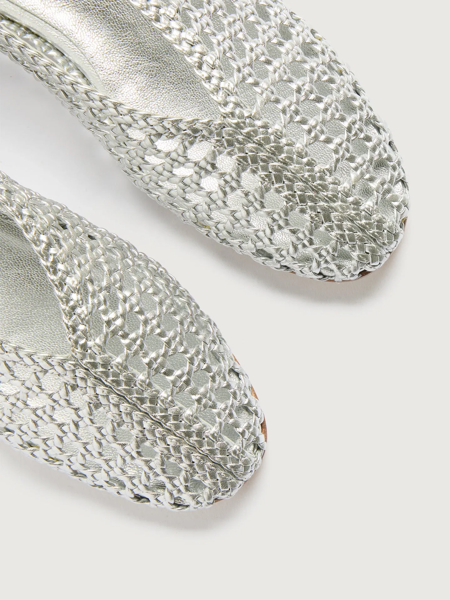 Riley - Silver Woven Calf