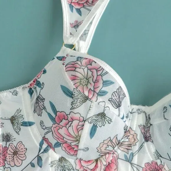 Sexy Sheer Floral Lingerie Set