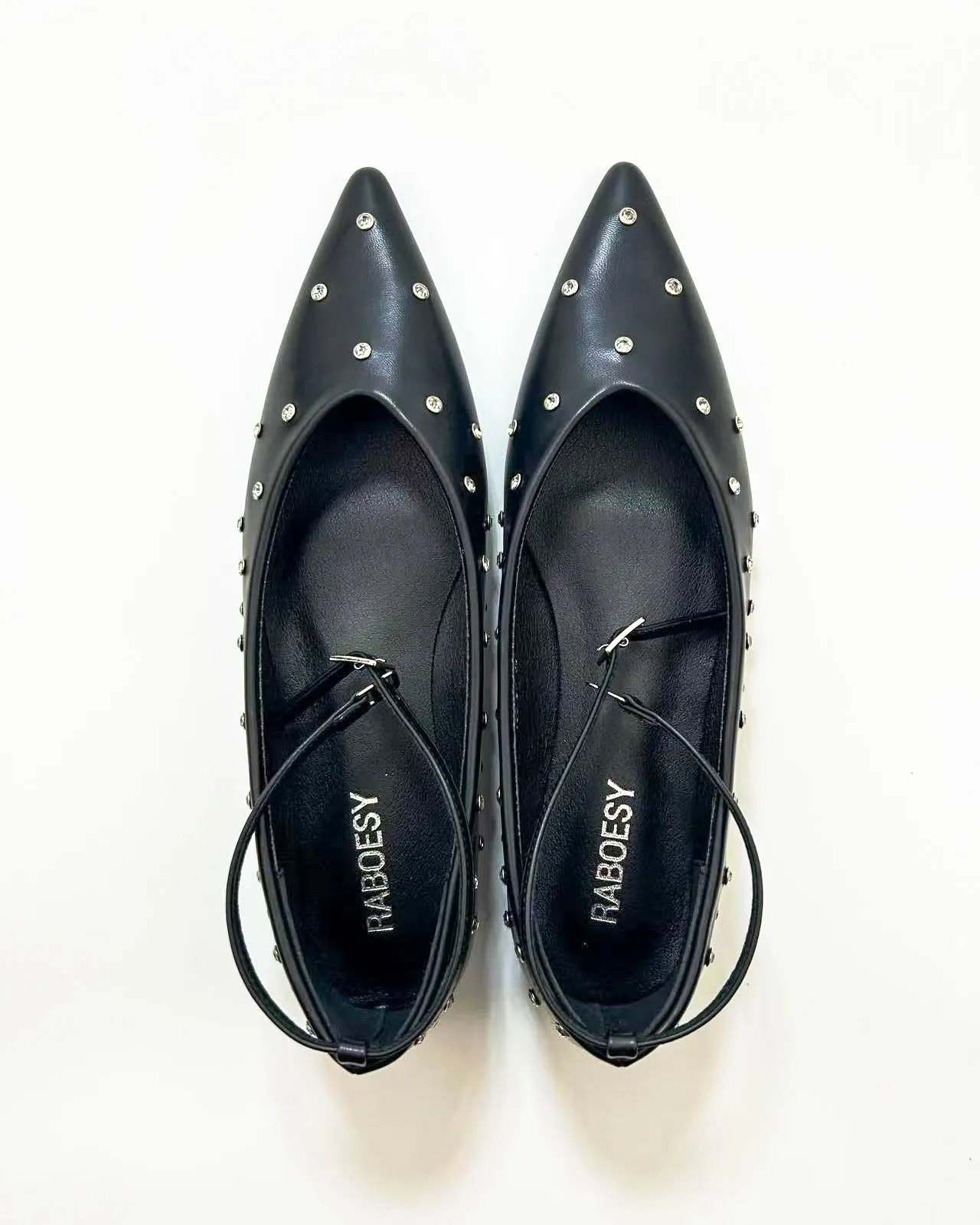 Studded Point Toe Ballet Flats