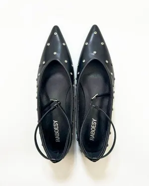Studded Point Toe Ballet Flats