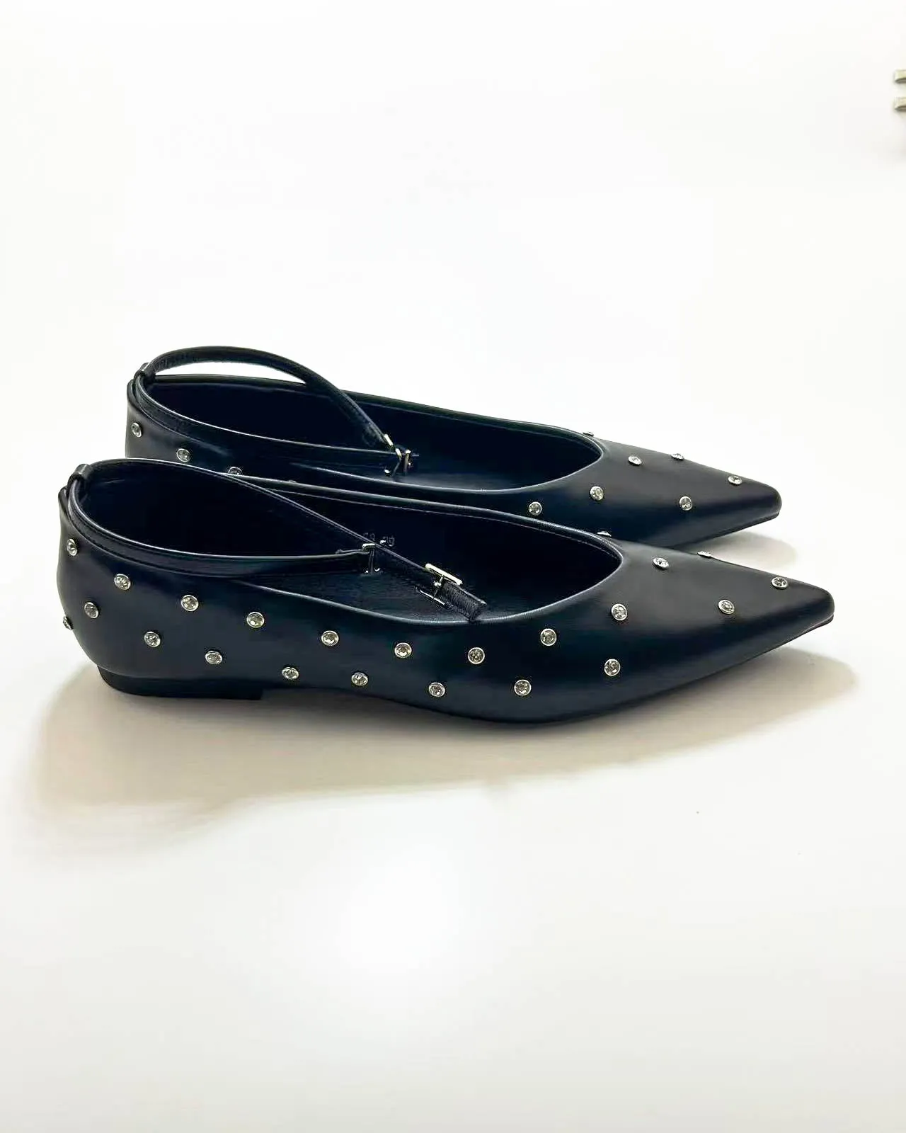 Studded Point Toe Ballet Flats