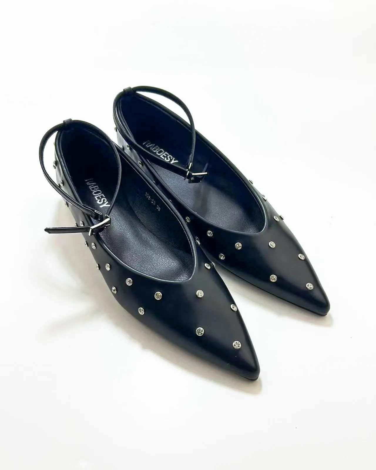 Studded Point Toe Ballet Flats