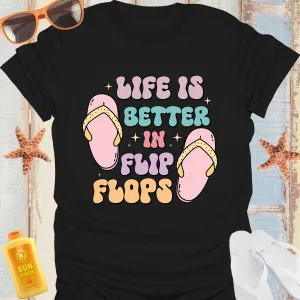 Summer Vibes Flip Flops Tshirt For Relaxed Beach Days