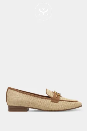 TAMARIS 1-24223-44 CREAM/TAN WOVEN LOAFER