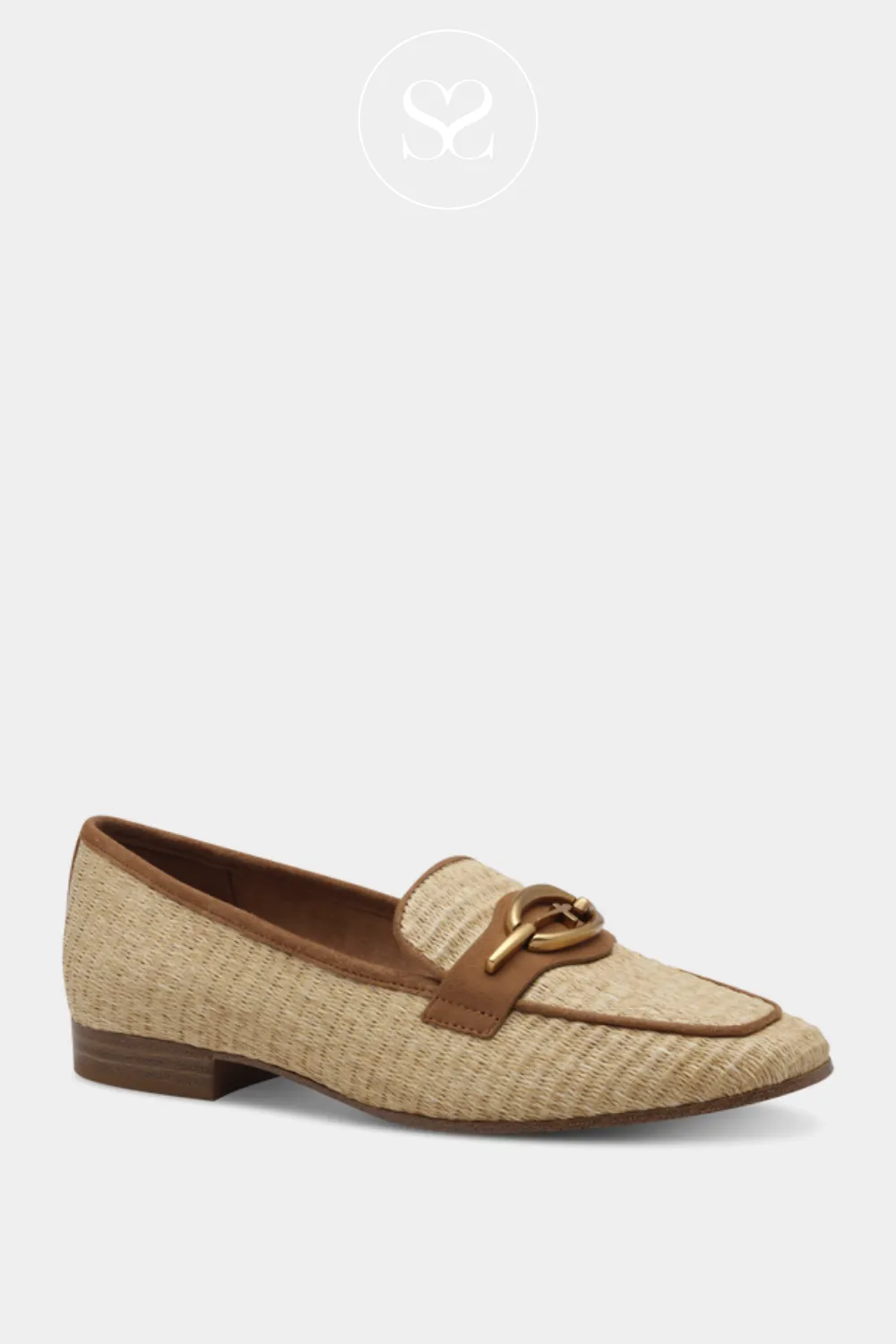 TAMARIS 1-24223-44 CREAM/TAN WOVEN LOAFER