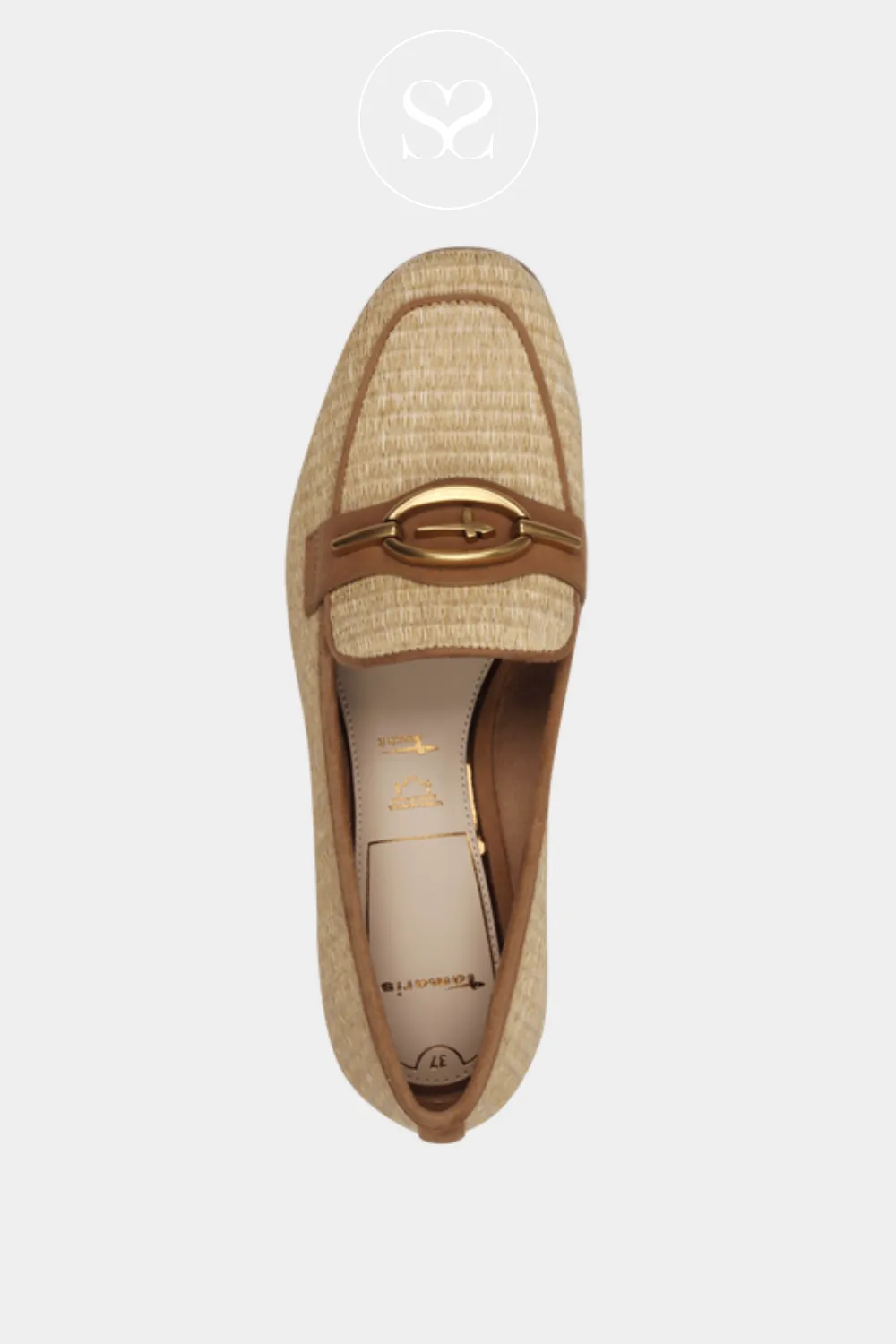 TAMARIS 1-24223-44 CREAM/TAN WOVEN LOAFER